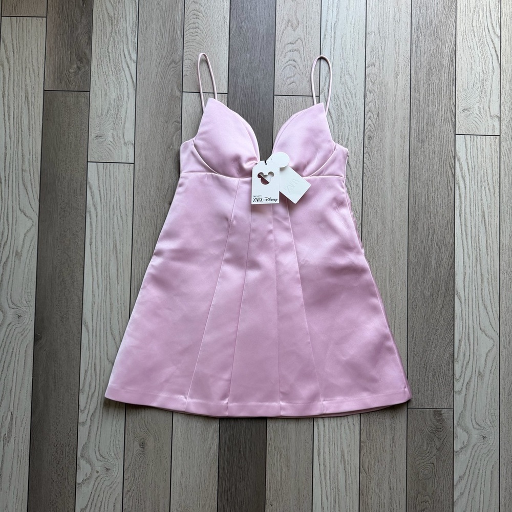 Zara x Disney Pink Mini Slip Dress with Spaghetti Strap NWT size Small